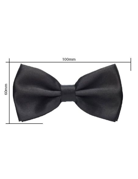 Nœud Papillon Noir Enfant et Adolescent - Dimensions : 10,5 x 6,5 cm