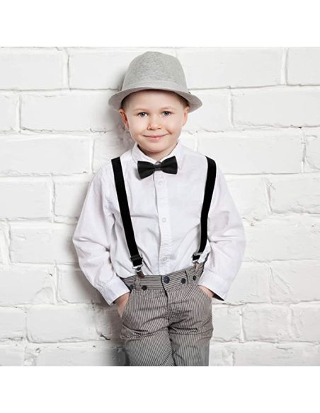 Nœud Papillon Noir Enfant et Adolescent - Dimensions : 10,5 x 6,5 cm