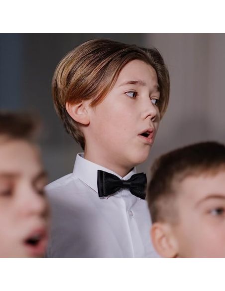 Nœud Papillon Noir Enfant et Adolescent - Dimensions : 10,5 x 6,5 cm