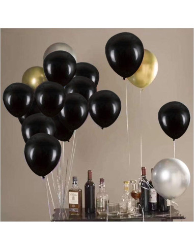 Sachet de 20 Ballons Noirs - Dimensions : 30 x 30 cm