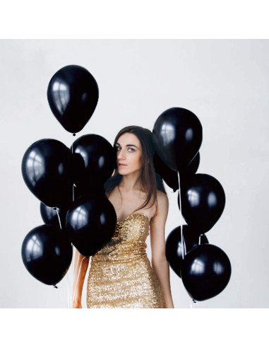 Sachet de 20 Ballons Noirs - Dimensions : 30 x 30 cm