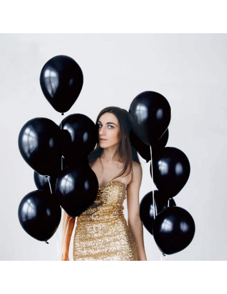 Sachet de 20 Ballons Noirs - Dimensions : 30 x 30 cm