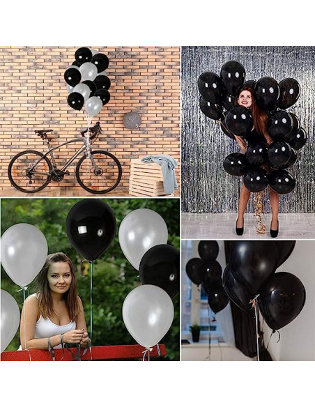 Sachet de 20 Ballons Noirs - Dimensions : 30 x 30 cm