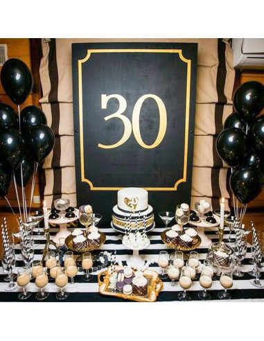 Sachet de 20 Ballons Noirs - Dimensions : 30 x 30 cm