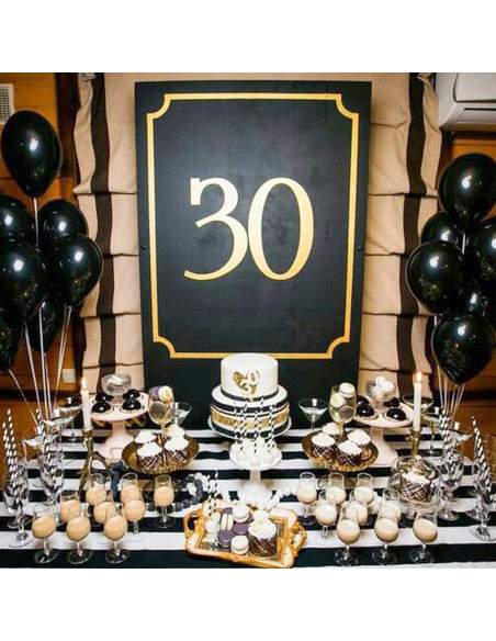 Sachet de 20 Ballons Noirs - Dimensions : 30 x 30 cm