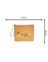 Sac Pochette en Jute avec Motif en Sequin - Dimensions : 22 x 18 cm