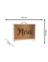Urne "Merci" en bois et Verre Doré Pailleté - Dimensions : 35 x 7,5 x 30 cm