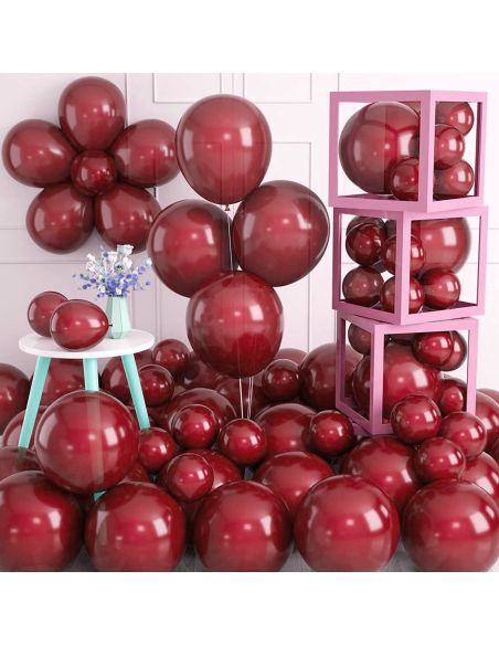 Sachet de 20 Ballons Rouge Foncé - Dimensions : 30 x 30 cm