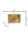 Urne "Merci avec Fleurs" en bois et Verre Doré Pailleté - Dimensions : 35 x 7,5 x 30 cm