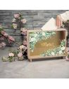 Urne "Elegance" en bois et Verre Doré Pailleté - Dimensions : 35 x 7,5 x 30 cm