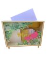 Urne "Elegance" en bois et Verre Doré Pailleté - Dimensions : 35 x 7,5 x 30 cm