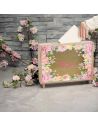 Urne "Fleurie" en bois et Verre Doré Pailleté - Dimensions : 35 x 7,5 x 30 cm
