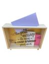 Urne "Message et Souvenir" en bois et Verre Doré Pailleté - Dimensions : 35 x 7,5 x 30 cm