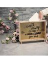 Urne "Message et Souvenir" en bois et Verre Doré Pailleté - Dimensions : 35 x 7,5 x 30 cm