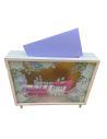Urne "Romantique" en bois et Verre Doré Pailleté - Dimensions : 35 x 7,5 x 30 cm