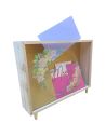 Urne "Merci avec Fleurs" en bois et Verre Doré Pailleté - Dimensions : 35 x 7,5 x 30 cm