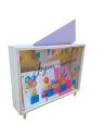 Urne "Joyeux anniversaire" en bois et Verre Doré Pailleté - Dimensions : 35 x 30 x 7,5 cm