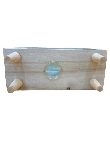 Tirelire en Bois et et Verre Doré Pailleté "Joyeux anniversaire" en Noir - Dimensions : 18  x 7,5 x