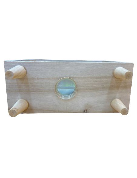 Tirelire en Bois et et Verre Doré Pailleté "Joyeux anniversaire" en Noir - Dimensions : 18  x 7,5 x