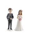 Figurine Couple Jeunes Mariés Homme et Femme en Résine - Dimensions : 12 x 7,4 cm 