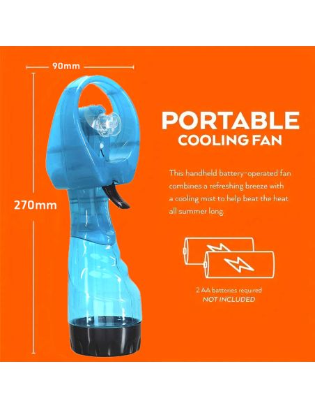 Ventilateur Brumisateur 25 cl  - Dimensions : 9 x 8 x 27 cm