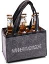 Sac à Main pour 6 Bouteilles de Bière Brodé "MÄNNERHANDTASCHE" / Dimensions : 24 x 14 x 16 cm
