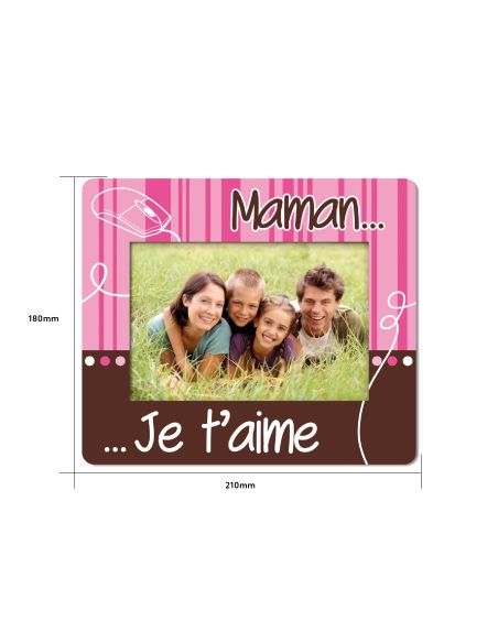 Tapis de Souris Cadre Photo " Maman Je t'aime" - Dimensions : 21 x 18 cm