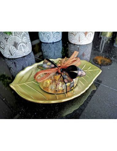 Assiette Feuille d'Or - Dimensions : 24 x 18 cm
