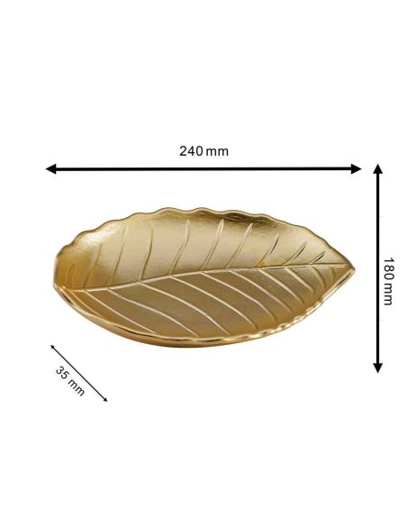 Assiette Feuille d'Or - Dimensions : 24 x 18 cm