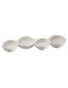 Plat de 4 Bols Blancs soudés en Céramique - Dimensions : 29 x 10 cm