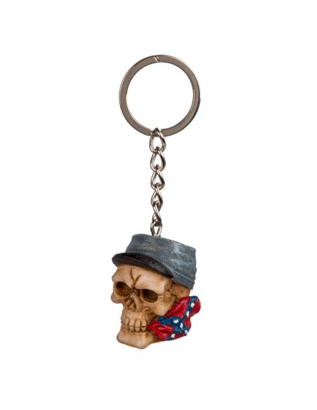 Gadget Fantaisie / Porte-clé Tête de Mort en Polyresine et Métal