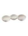 Plat de 3 Bols Blancs soudés en Céramique - Dimensions : 22,5 x 10 cm