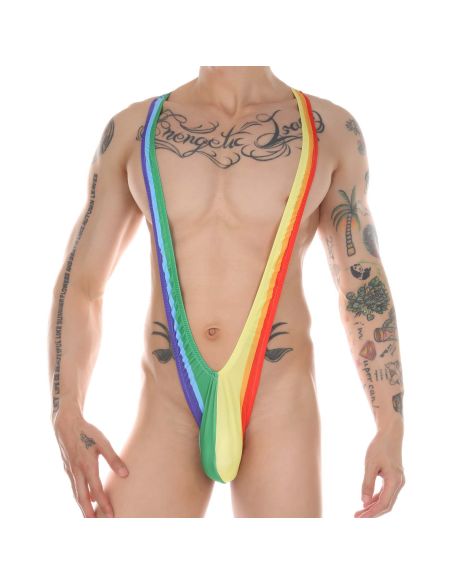 Maillot de bain pour homme Mankini Multicolore /  Taille unique / Matière : Polyester / Dimensions : 71 x 14