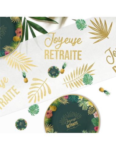 Chemin de table "Joyeuse Retraite" - Dimensions : 400 x 28 cm