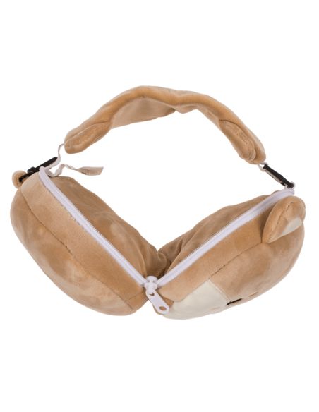 Coussin de Voyage Tête de Shiba Inu en Peluche avec Masque de Nuit / Dimensions 15 x 10 x 15 cm