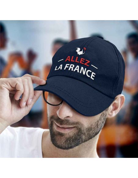 Casquette Bleu Marine Brodée "ALLEZ LA FRANCE" - Taille Réglable