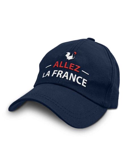 Casquette Bleu Marine Brodée "ALLEZ LA FRANCE" - Taille Réglable