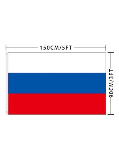 Drapeau Russe en Tissu - Dimension : 90 x 150 cm