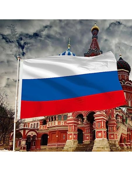 Drapeau Russe en Tissu - Dimension : 90 x 150 cm