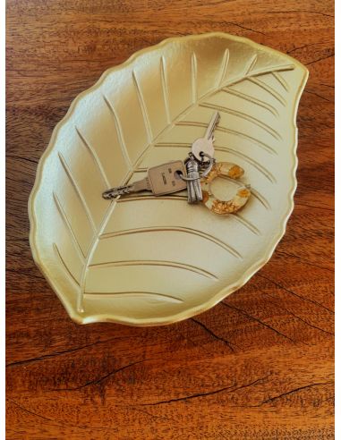 Assiette Feuille d'Or - Dimensions : 24 x 18 cm