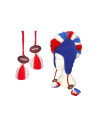 Bonnet Bleu avec Crête Tricolore - Taille unique