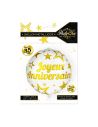 Ballon Métallique Rond "Joyeux Anniversaire" Party Chic - Dimension 35 cm