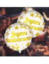 Ballon Métallique Rond "Joyeux Anniversaire" Party Chic - Dimension 35 cm