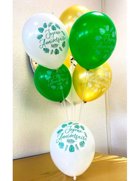 Sachet de 8 Ballons "Joyeux Anniversaire" / Dimensions : 30 x 30 cm
