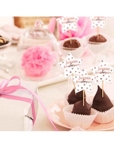12 Pics Déco Étoile "Joyeux Anniversaire"