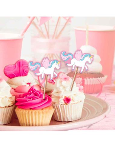 12 Pics à Gâteau Licorne