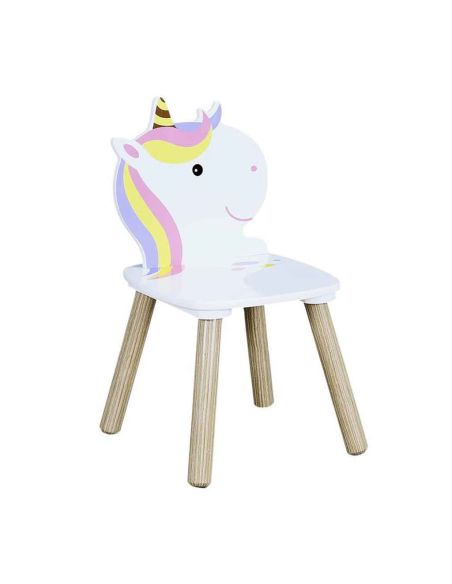 Meuble pour enfant / Table + 2 Chaises Licorne en Bois