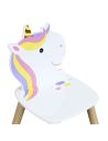 Meuble pour enfant / Table + 2 Chaises Licorne en Bois