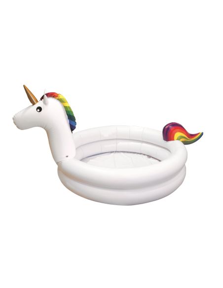 Accessoires de Plage / Piscinette Licorne Gonflable / Dimensions : 192 x 130 x 95 cm
