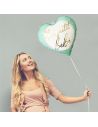 Ballon Cœur Métal Bébé Bleu / Hauteur : 35 cm